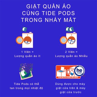 Viên giặt TIDE PODS (dạng túi 38 viên):