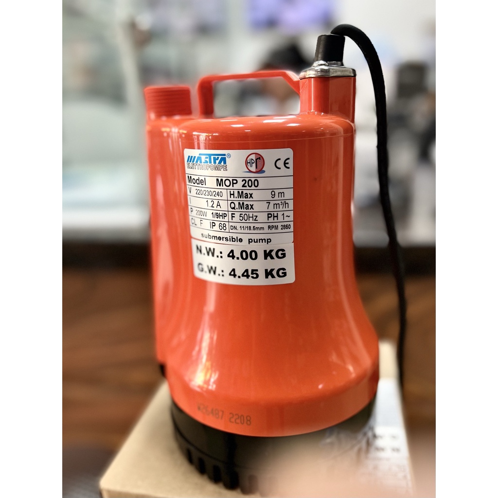 Máy Bơm Tõm Nhựa Cam Mastra 200w Máy Bơm Chìm Độ Chính Xác Cao, Thân Thiện Với Môi Trường, Đạt Tiêu Chuẩn An Toàn