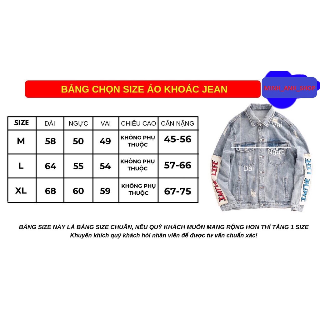 Áo Khoác Jean Nam Nữ UNISEX XANH In Hình Sau Lưng Ảnh Thật Siêu Đẹp Cá Tính Phong Cách, Áo Khoác Bò