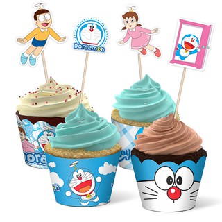 Ly Giấy Cupcake Sinh Nhật + Tem Cắm