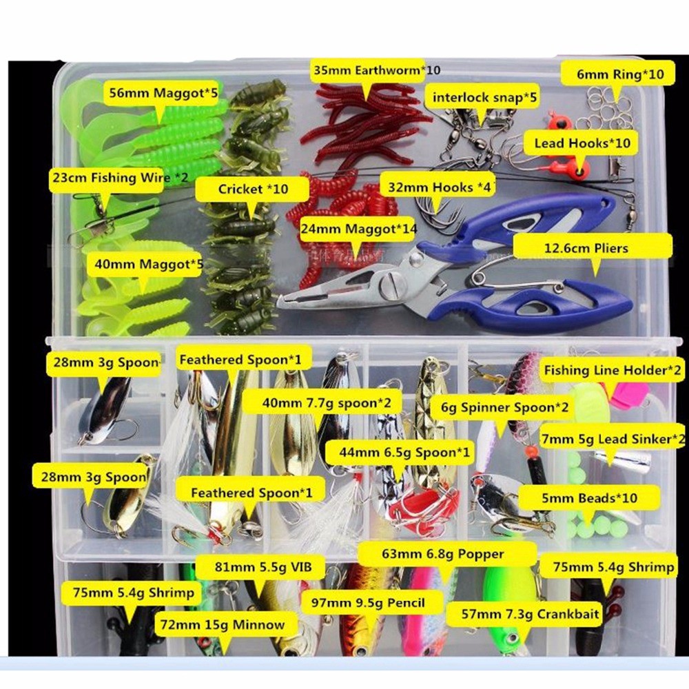 Bộ 100 mồi giả câu cá