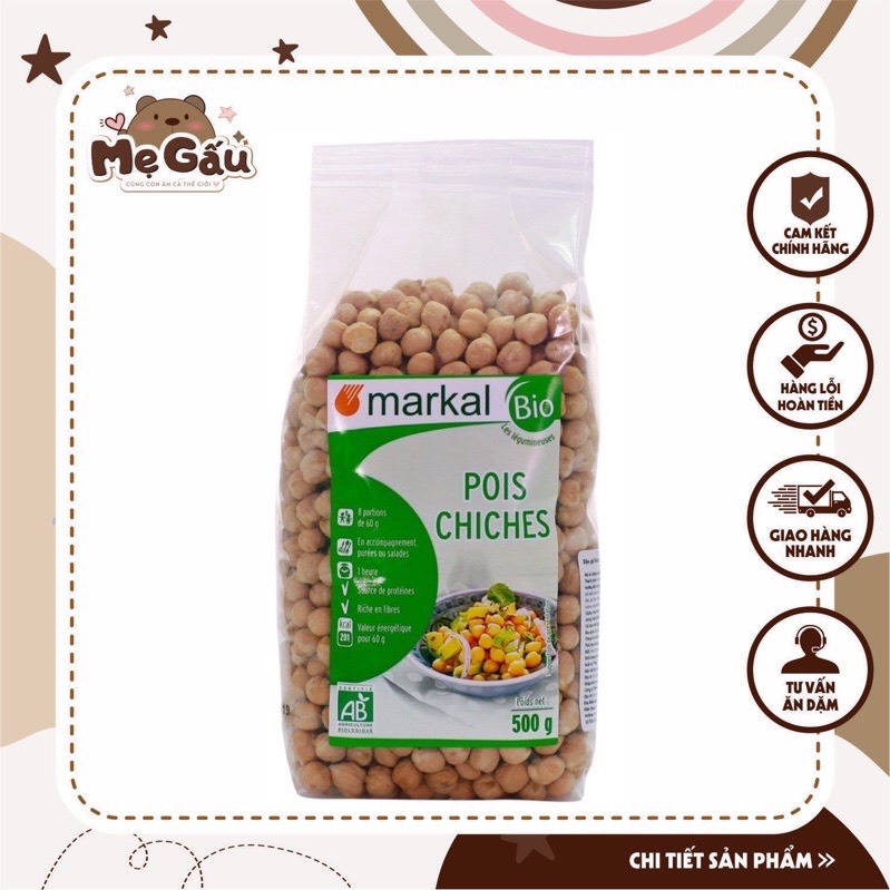 Đậu gà hữu cơ cho bé tâp ăn dặm Markal, Sottolestelle 400g - 500g