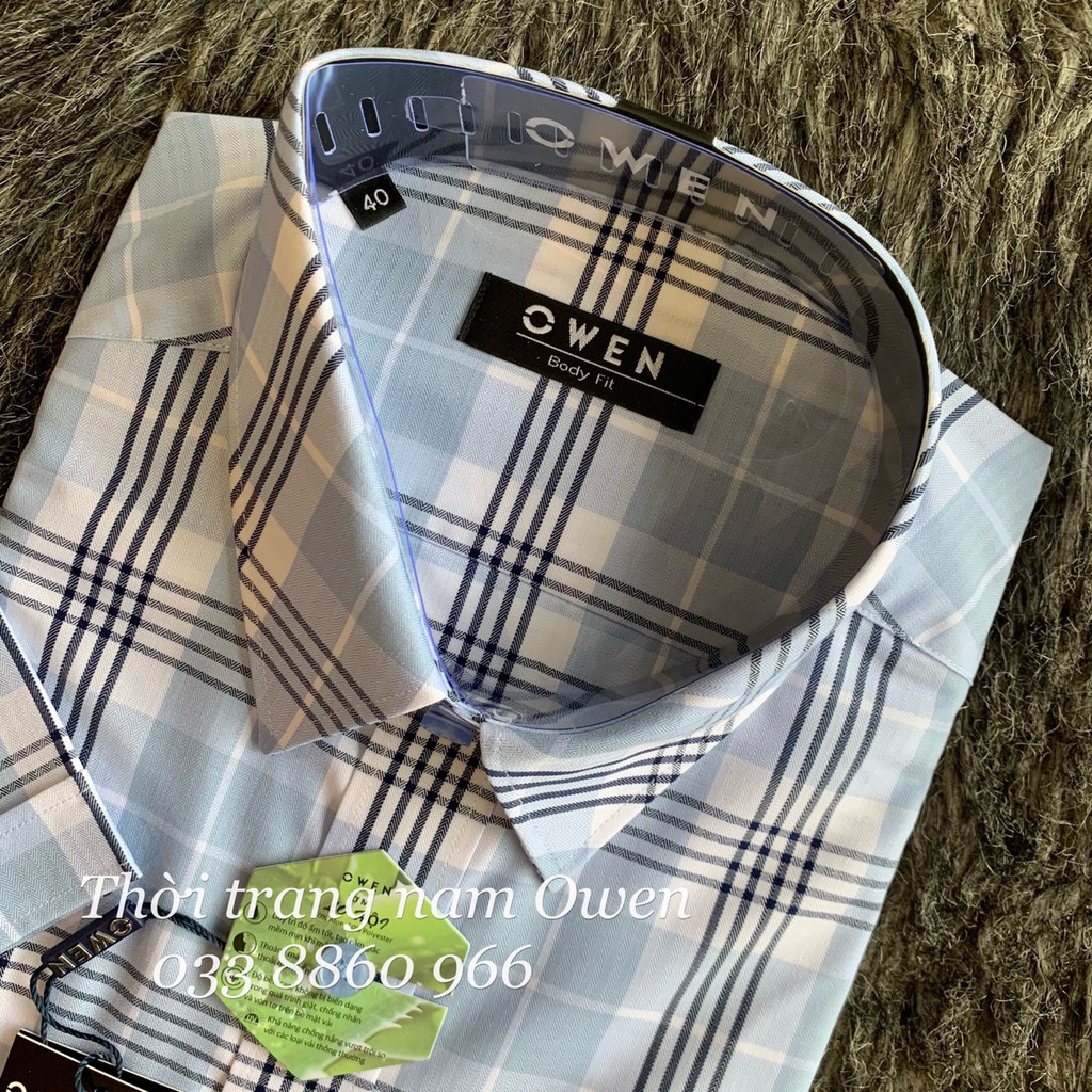OWEN - Áo sơ mi ngắn tay Owen chất lô hội siêu mát kẻ ca rô xanh 22944 | BigBuy360 - bigbuy360.vn