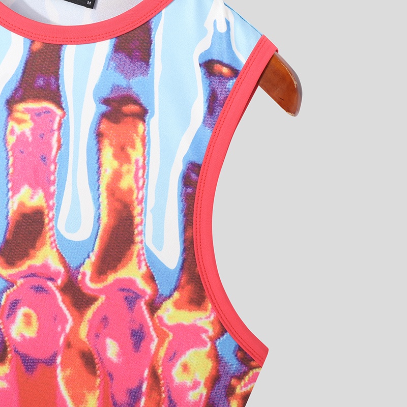 Áo Croptop Sát Nách In Họa Tiết Thời Trang Mùa Hè Cho Nam