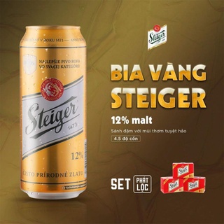 (Xách 8 lon) Bia Tiệp Steiger lon 500ml