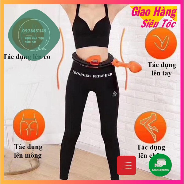 [HOT] Vòng hula thông minh giảm mỡ bụng, eo thon - Thiết bị thể dục - Dụng cụ tập eo Yoga Vòng đeo bụng có thể tháo rời