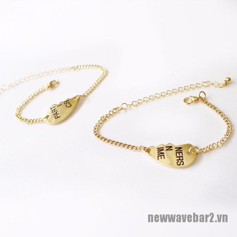 Set 2 Mặt Dây Chuyền Hình Trái Tim Khắc Chữ Best Friends