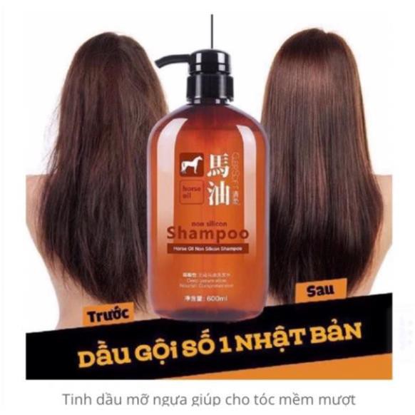Dầu Gội/ Xả Mỡ Ngựa Nhật Bản Horse Oil Làm Sạch Tóc và Da đầu Kích Thích Mọc Tóc