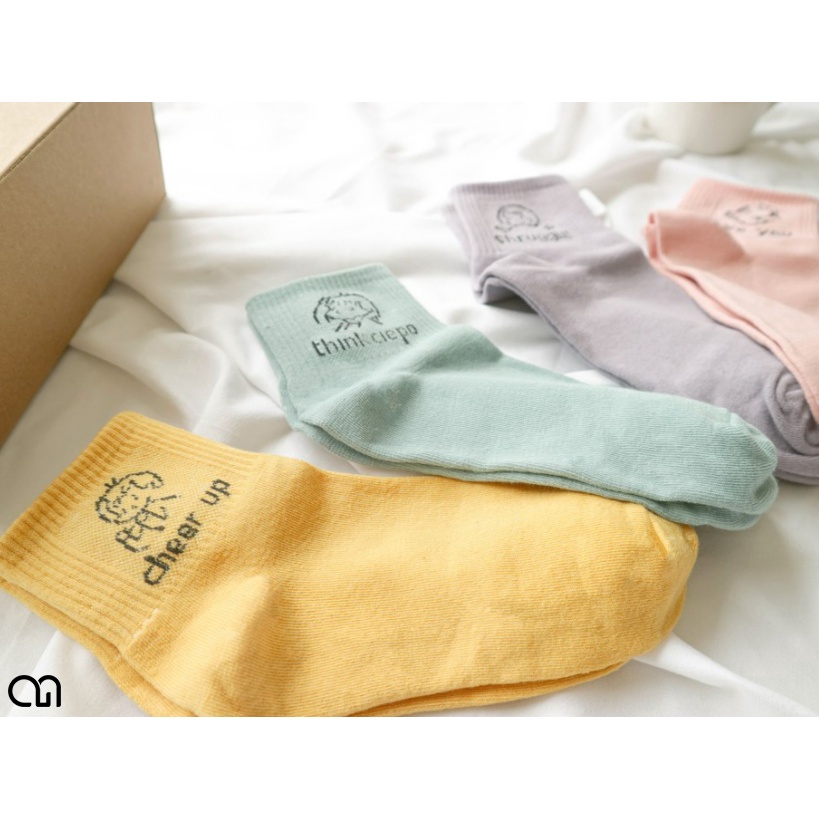 Tất Cổ Ngắn Nữ Thời Trang Hàn Quốc - Vớ Nữ Ngắn Họa Tiết Dễ Thương Nhiều Màu Phong Cách Unisex