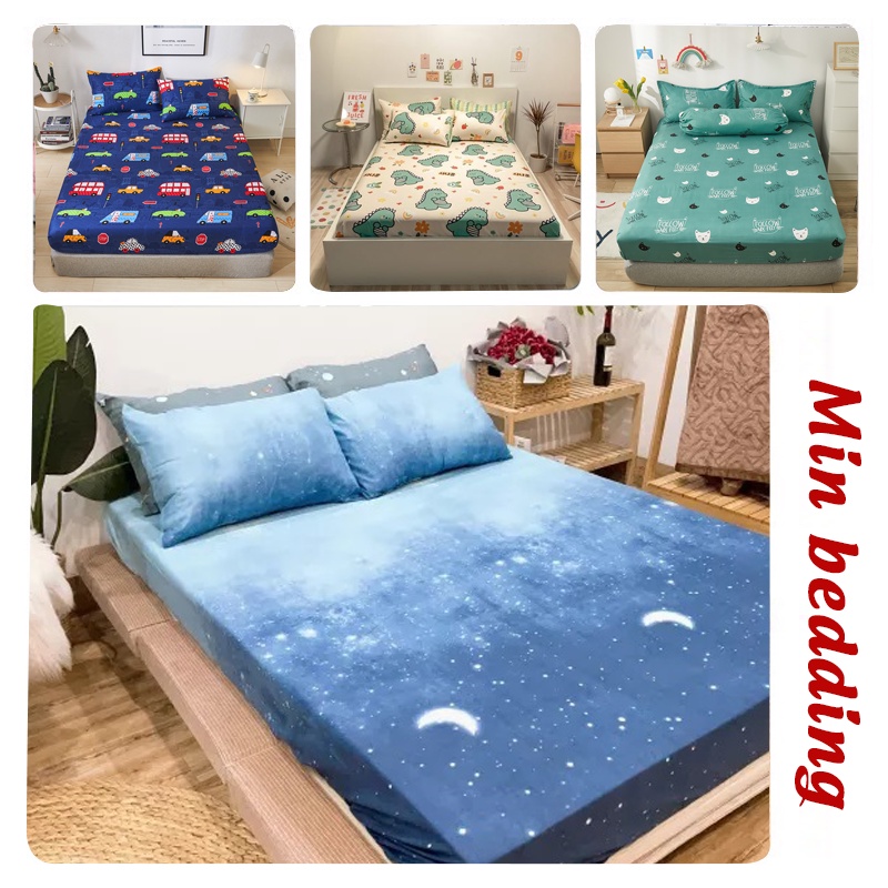 Bộ Ga Giường Vỏ Gối, bộ drap giường M6. M8. M2 cotton 3D Bo Chun Miễn Phí, Được chọn mẫu - Minbedding | BigBuy360 - bigbuy360.vn