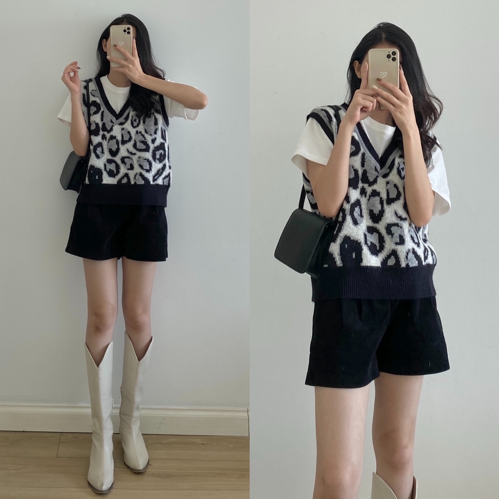 Áo gile len da báo _ A0276 | BigBuy360 - bigbuy360.vn