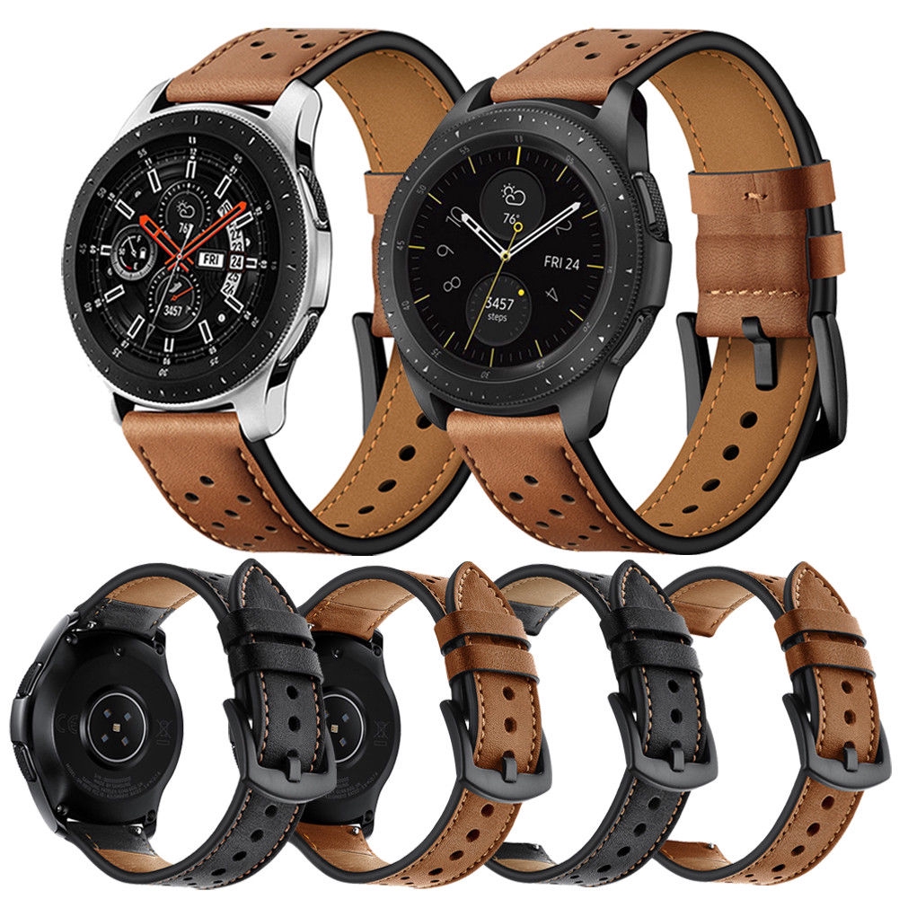 22mm Genuine Leather Wrist Watch Band Strap For Samsung Galaxy Gear S3 Watch 46mm