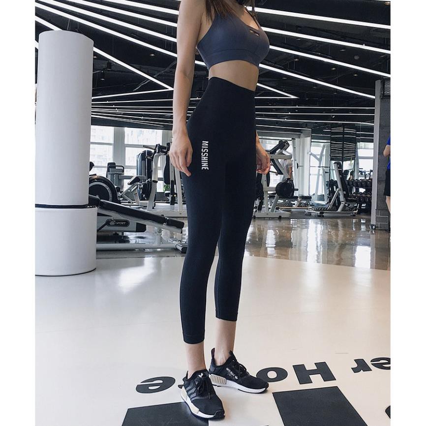 [EMMA] Quần Tập Gym Nữ Yoga [LEGGING LỬNG] Misshine Cạp Cao Chất Dày Dặn Tôn Dáng [ĐỒ TẬP]