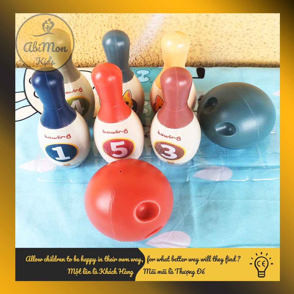 Đồ Chơi Ném Bóng Bowling Cho Bé (2 bóng) ☘️ Montessori cao cấp ✨ Đồ chơi Gỗ - Giáo Dục - An toàn - Thông minh