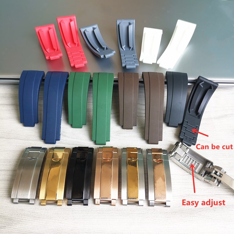 Dây Đeo Đồng Hồ Bằng Cao Su Silicon 20mm Có Thể Điều Chỉnh Cho Rolex