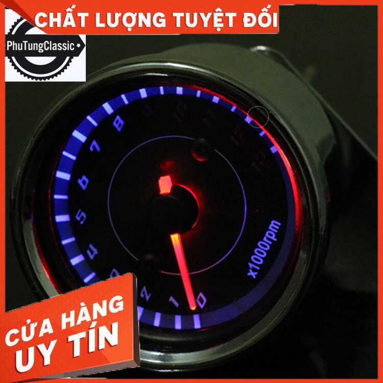 Đồng hồ báo tua máy Classic màu đen