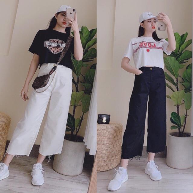 QUẦN BAGGY KAKI JEAN LỬNG ỐNG RỘNG TƯA LAI, QUẦN CULOTTES LỬNG CO DÃN