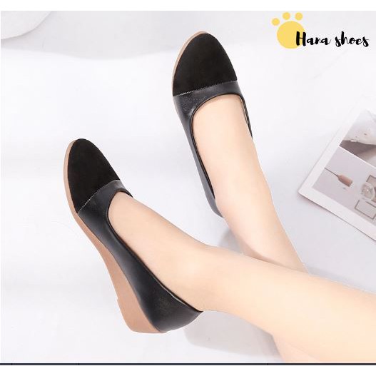 Hình thật - Giày búp bê nữ đế xuồng 3cm da mềm xinh xắn OD7