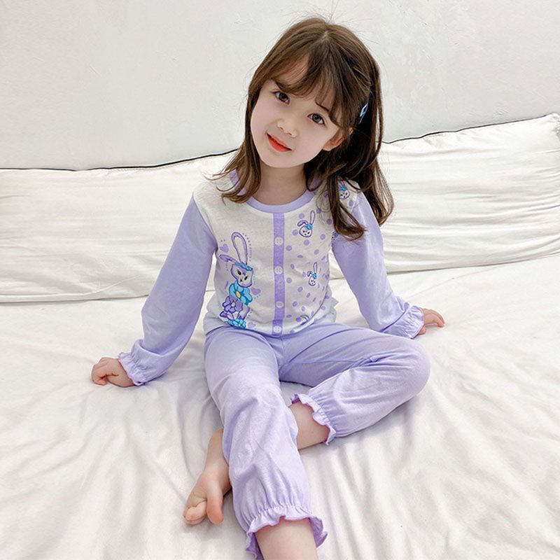 Bộ Đồ Ngủ Dài Tay In Hoạt Hình Thời Trang Mùa Hè Cho Bé Gái Se7en