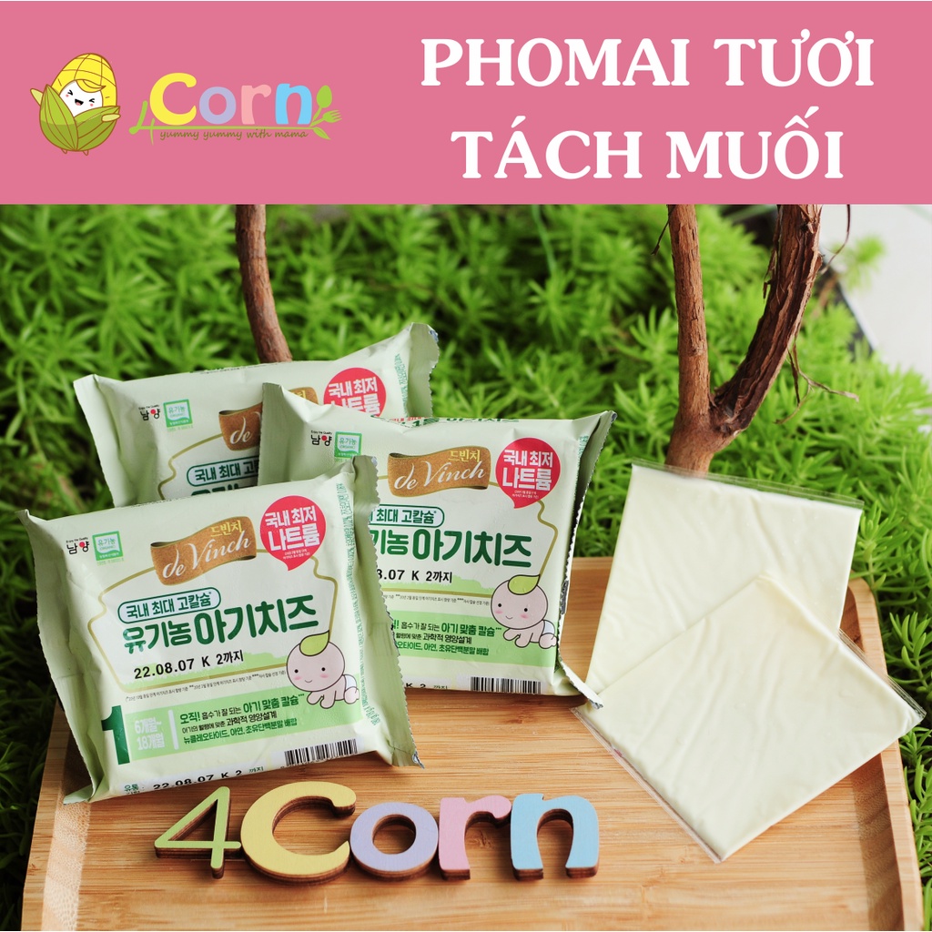 [Hàng air kèm gel lạnh] Phomai tách muối hữu cơ Hàn Quốc - Cho bé 6m+