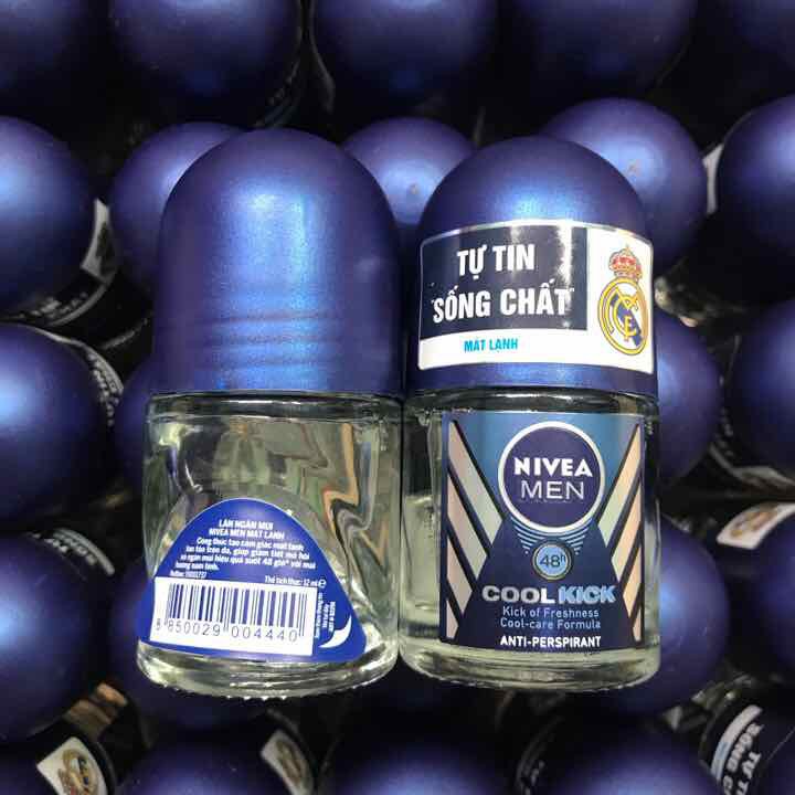 Combo 2 Lăn Ngăn Mùi Nivea Men Mát Lạnh Cool Kick và Black & White Invisible 12ml | BigBuy360 - bigbuy360.vn