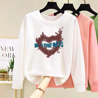 Áo thun nữ tay dài cổ tròn dáng rộng