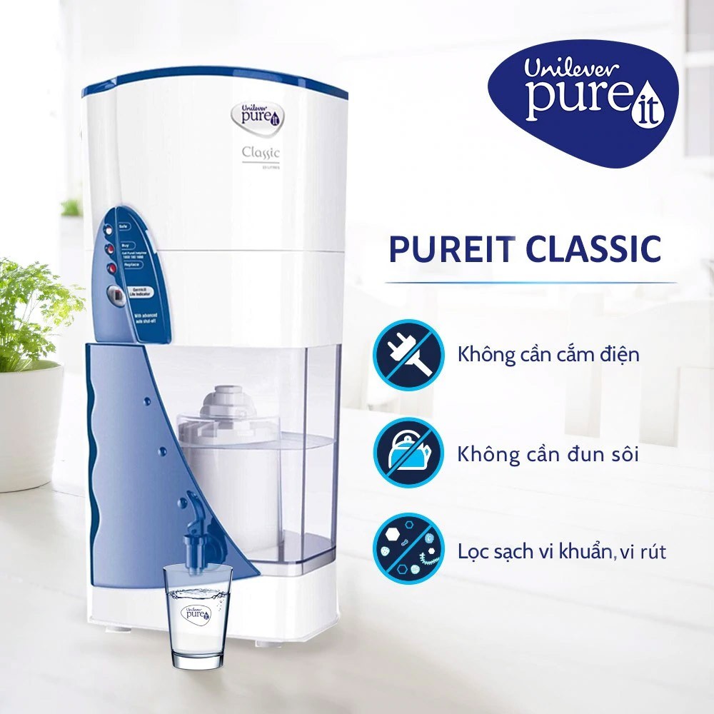 Máy lọc nước Unilever Pureit Classic 9L - Hàng Chính Hãng