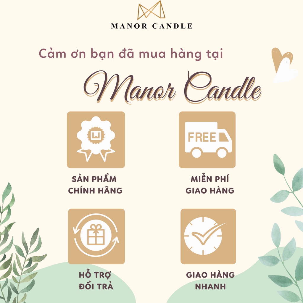 Nến thơm Manor Candle Hương Nectarine Peach Bấc Gỗ Size 8.8 Oz 241g, Manor Candle