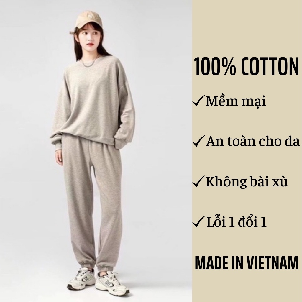 Bộ đồ nữ mặc nhà thu đông cao cấp, bộ ngủ cotton dài tay dày dặn, thoải mái BC02