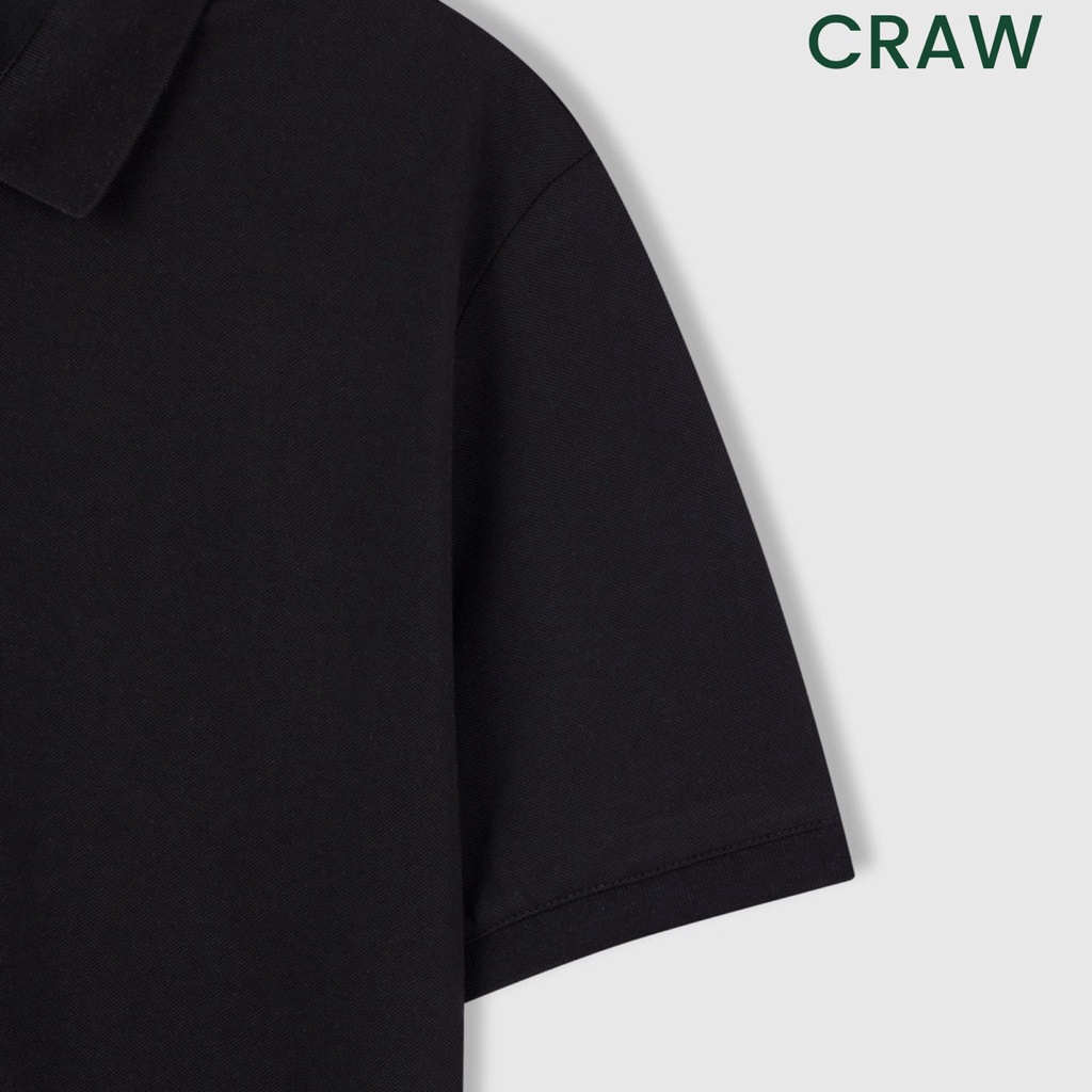Áo thun Polo Craw Unisex vải cá sấu mè co dãn 4 chiều dày dặn form gerular fit - PL MÈ