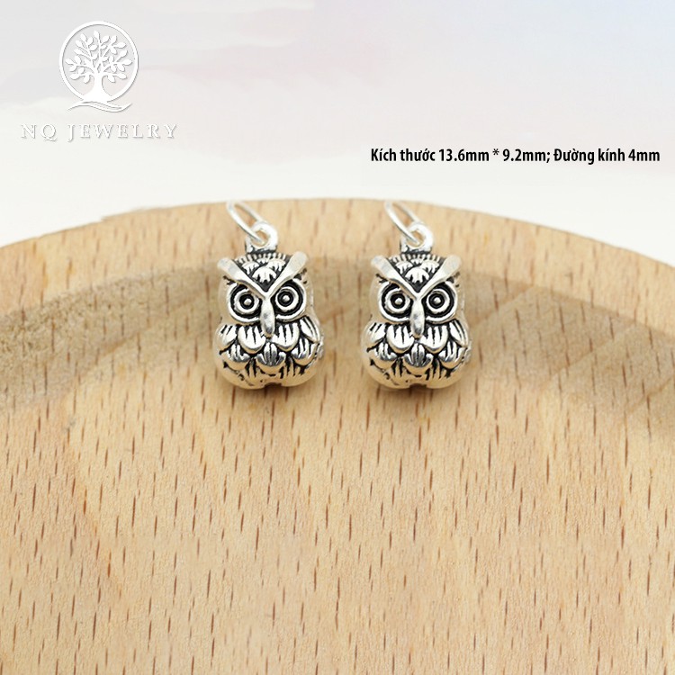 Charm bạc mặt cú cá tính treo - NQ Jewelry