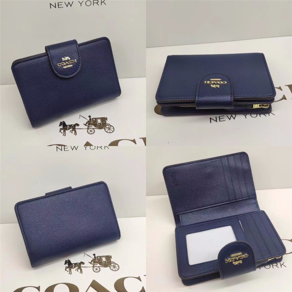 Ví Da Gập Dáng Ngắn Có Khóa Kéo Chất Lượng Cao Thời Trang Cho Nữ H 6390