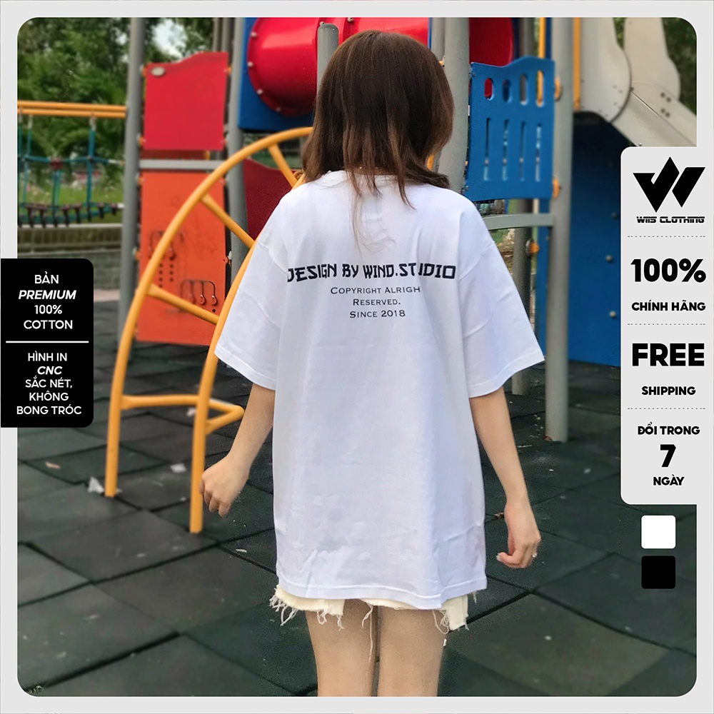 Áo thun tay lỡ unisex form rộng WIIS phông oversize cotton 65% TSHIRT nam nữ