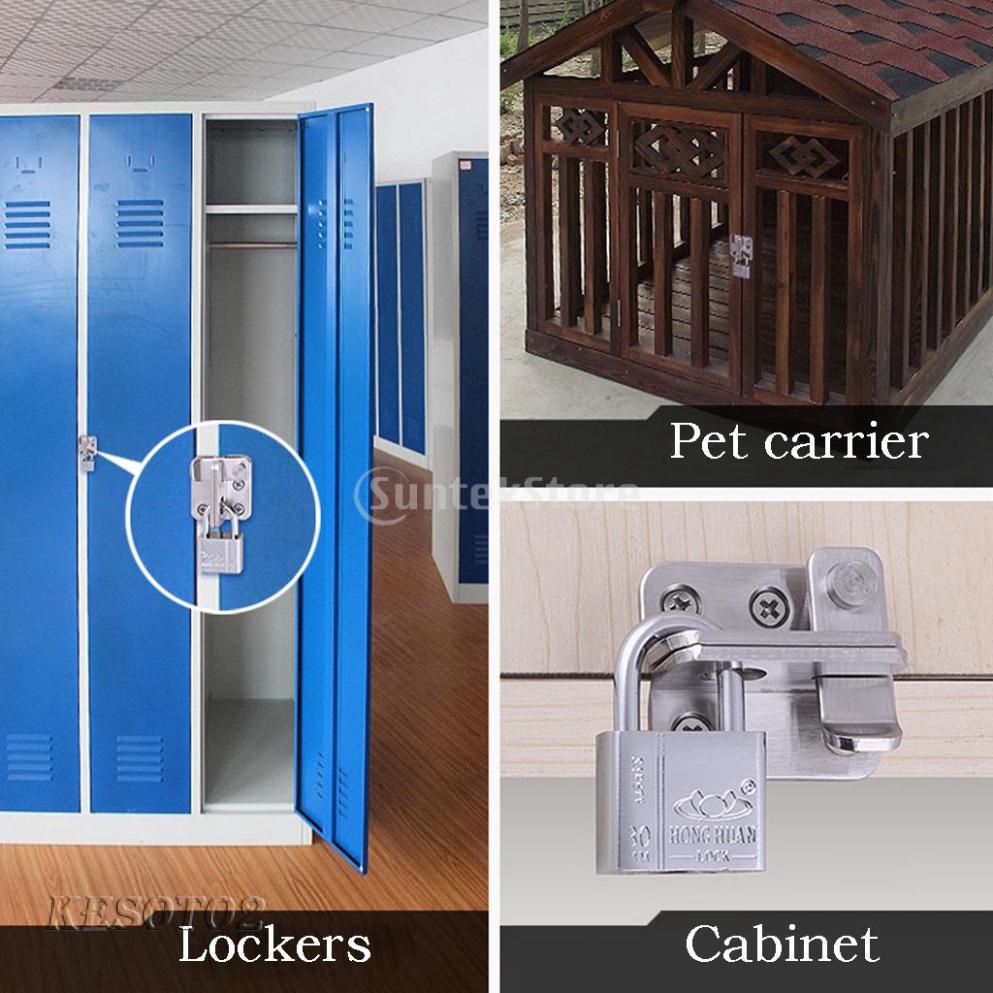 Bộ 4 khóa cửa cài then bằng thép không gỉ có lỗ cài khóa