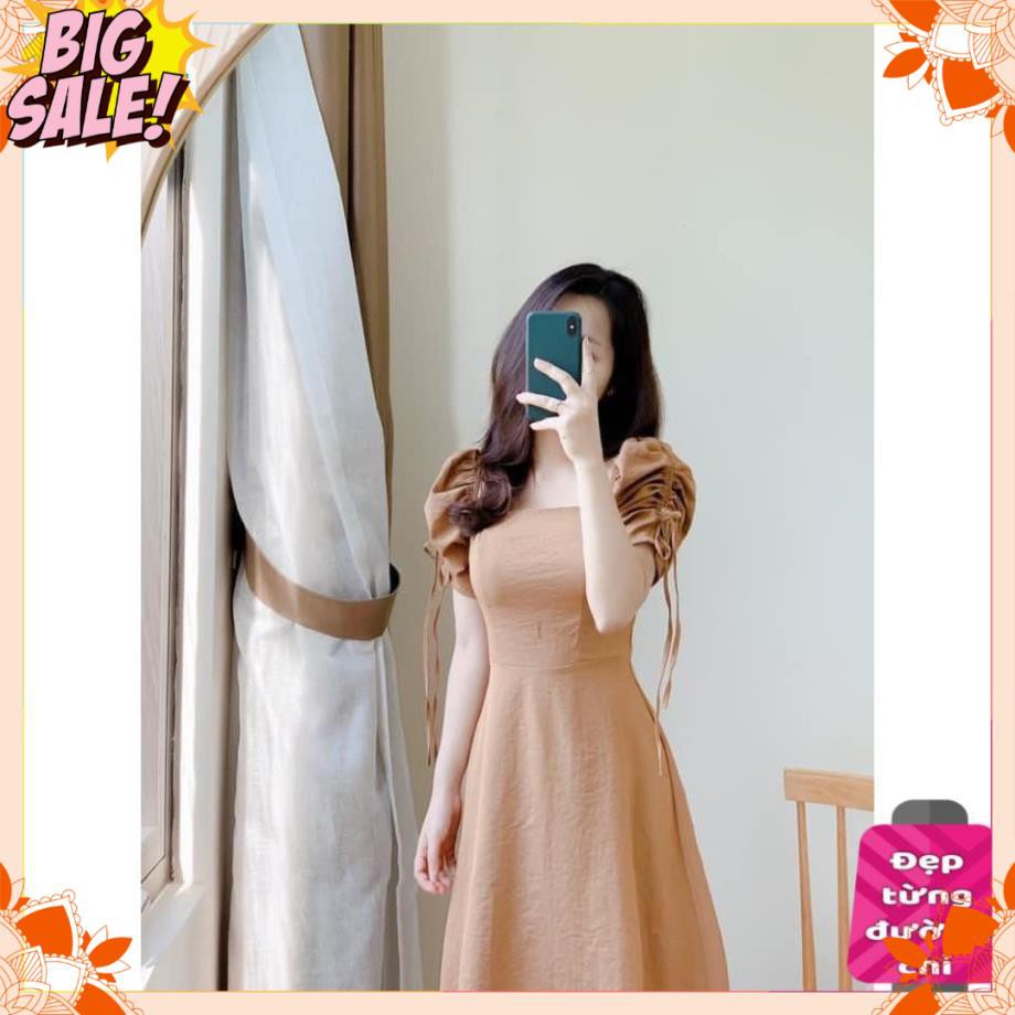 Váy dự tiệc cổ vuông tay bồng rút dây sang chảnh | BigBuy360 - bigbuy360.vn