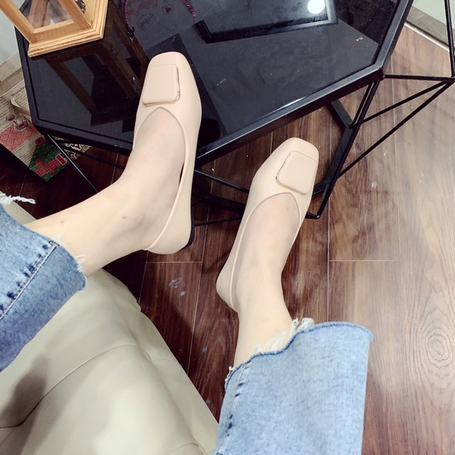 [HÀNG SẴN] GIÀY BÚP BÊ KHOÁ VUÔNG