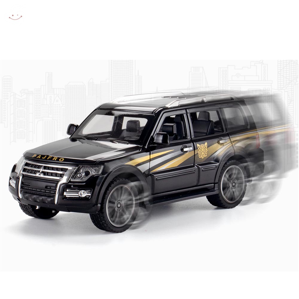 Mô Hình Xe Hơi Thể Thao Mitsubishi Pajero Bằng Hợp Kim Có Đèn Và Nhạc Mở Cửa Mở Được Giáo Dục Sớm Cho Trẻ