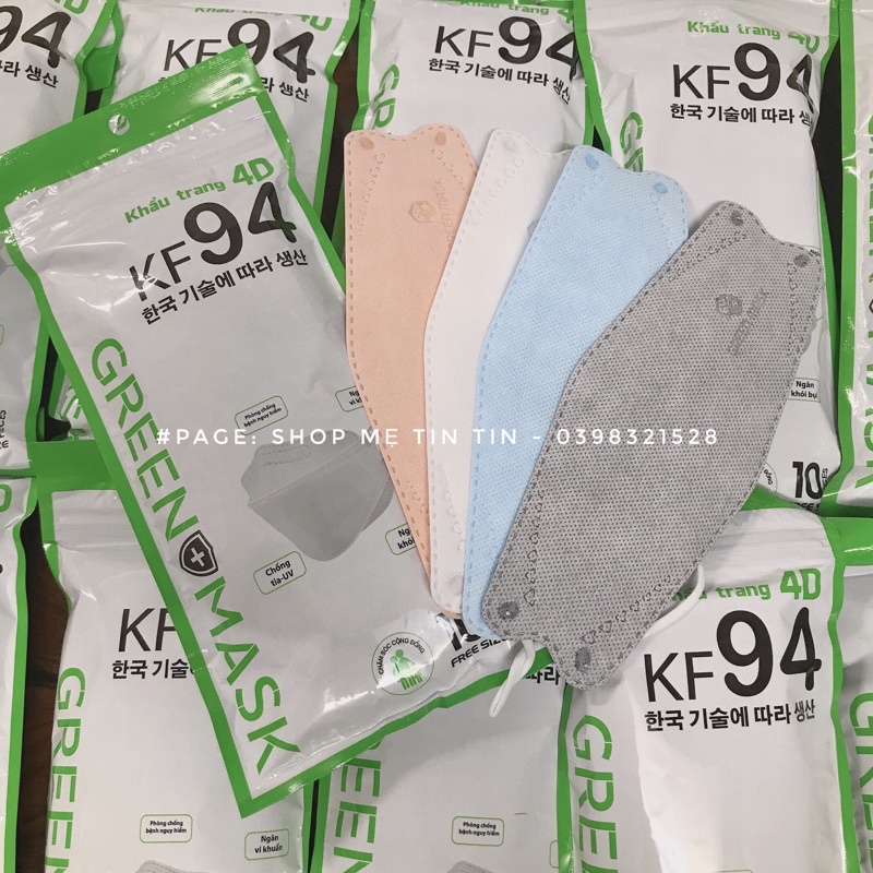 Khẩu trang 3D KF94 Hàn Quốc chống bụi mịn và kháng khuẩn