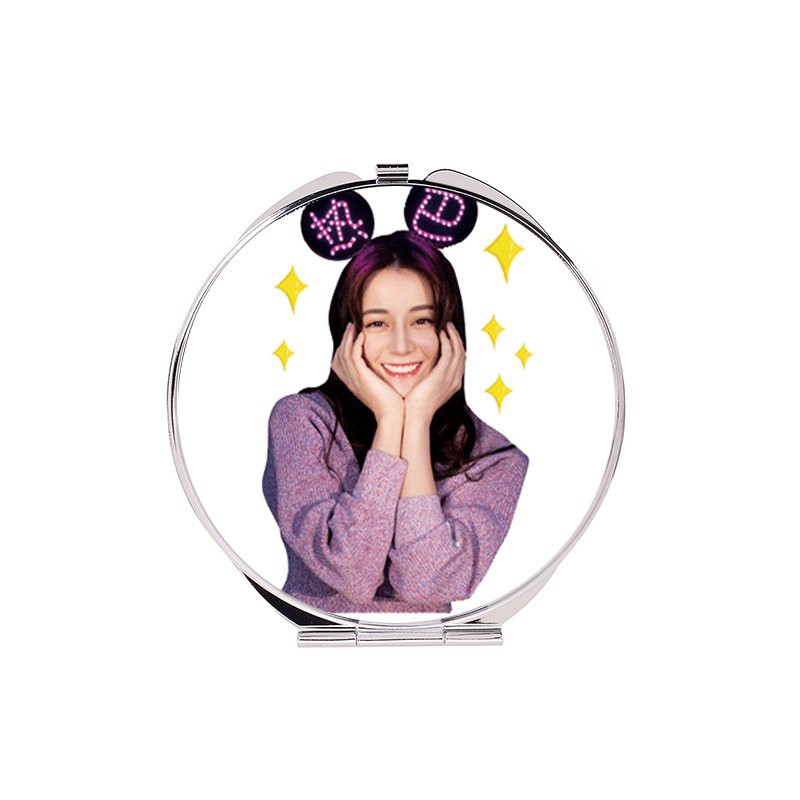 Gương hai mặt in hình ĐỊCH LỆ NHIỆT BA idol diễn viễn hoa ngữ bot túi tiện lợi
