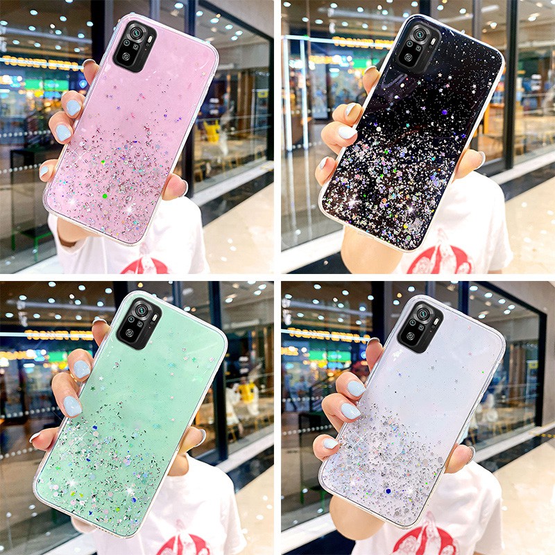 XIAOMI ốp điện thoại Bằng Silicone Mềm Trong Suốt Có Kim Tuyến Cho Redmi Note10 / Redmi Note 10 Pro / Redmi 9t / K40 / K40 Pro