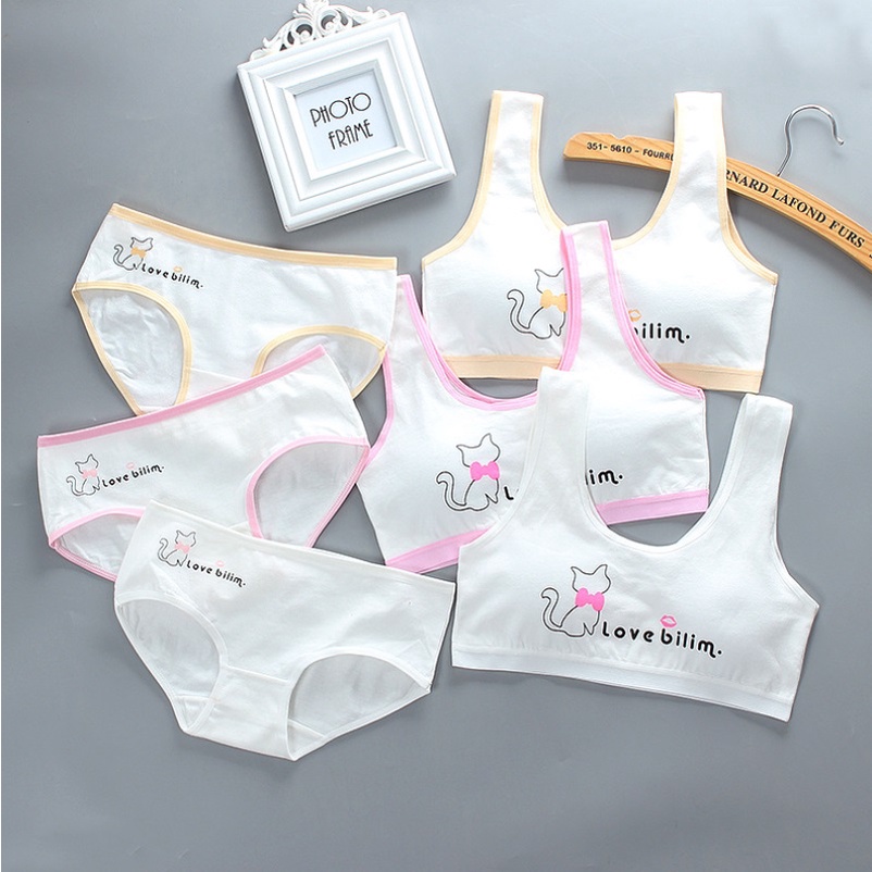 Quần lót bé gái, quần chip bé gái cotton kháng khuẩn, áo lót học sinh LUNASHOP 30 - 45kg