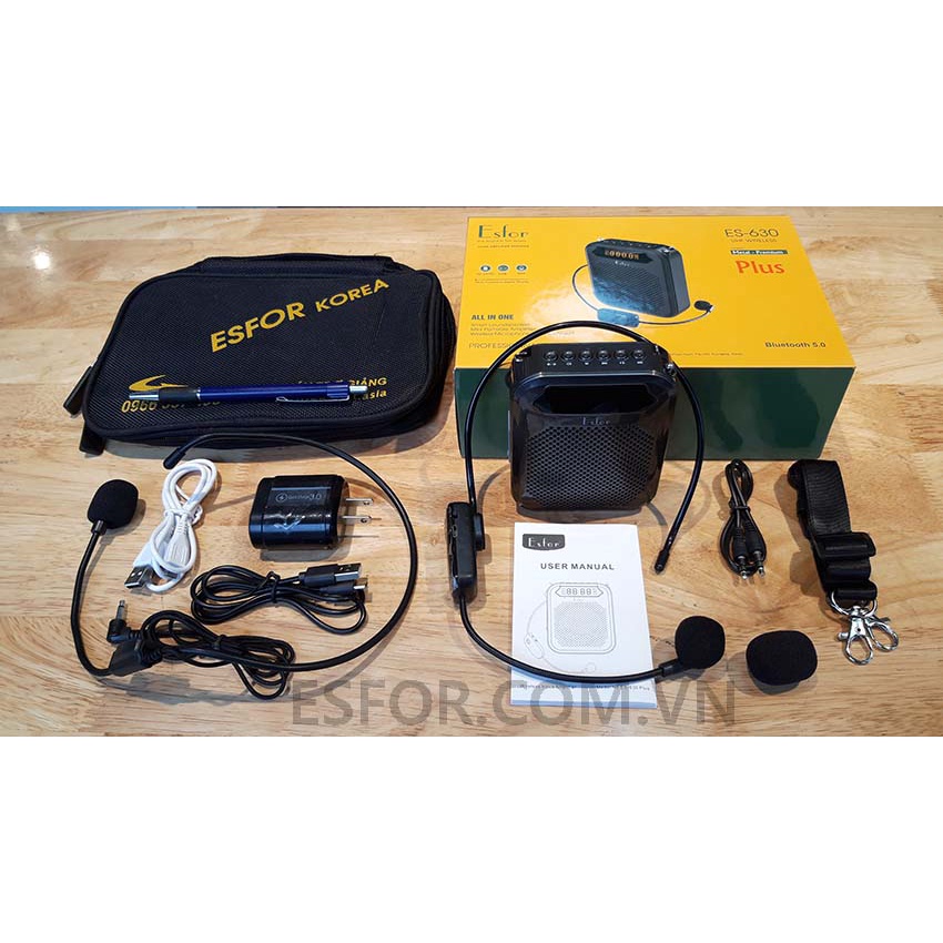 Máy trợ giảng Hàn Quốc ESFOR ES-630 Plus 2022, ES-630 UHF V2 Bluetooth 2022 và ES-630 UHF Trắng 2018