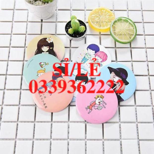 [ COCOLOVE ] Set 10 gương mini bỏ túi nhiều hình dễ thương  HAIANHSHOP