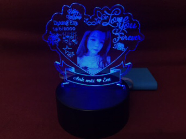 Đèn ngủ 3d led 16 màu khắc theo yêu cầu