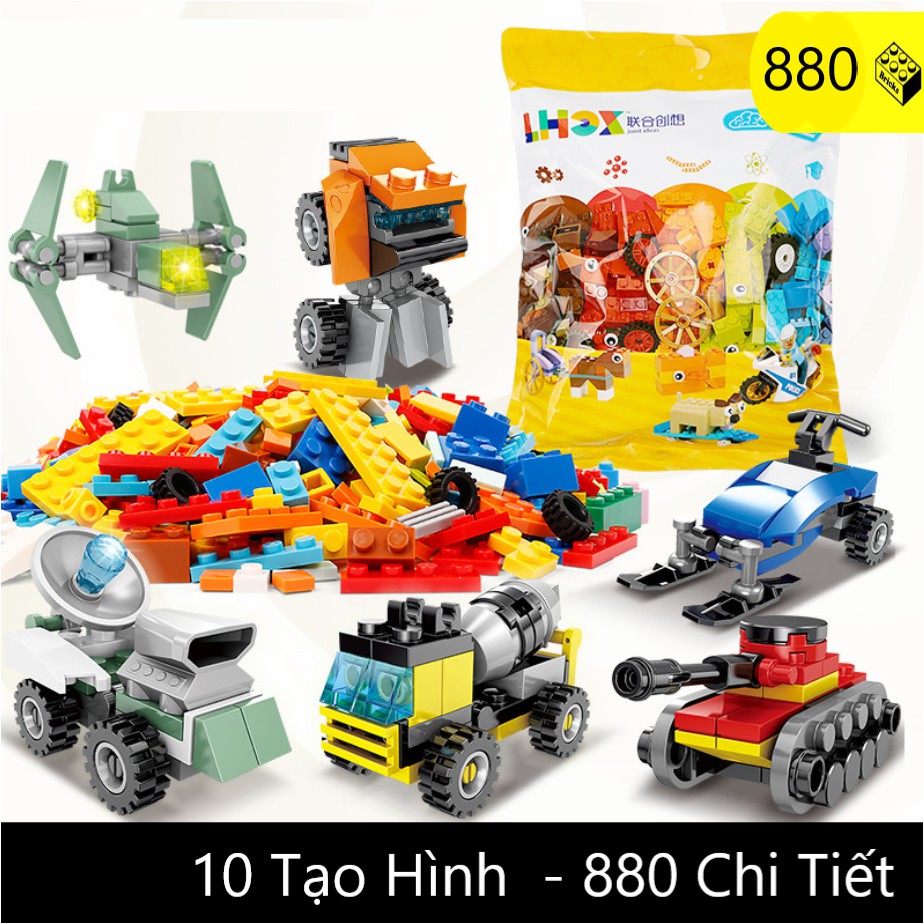 [880 CHI TIẾT-MÀU ĐẸP] BỘ ĐỒ CHƠI XẾP HÌNH LEGO CẢNH SÁT,Lắp Ghép OTO, ROBOT, XE TĂNG, Lắp Ráp Tàu Chiến Chiến Hạm