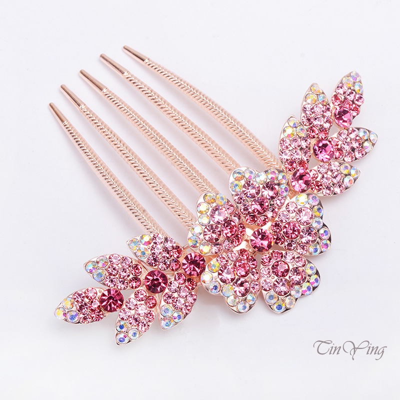 GETNOIVAS Lược Cài Tóc Chống Trượt Đính Hoa Phong Cách Hàn Quốc Thời Trang