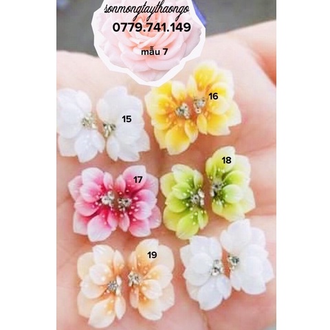 (hàng mới về)Hoa bột nail -hoa hồng , gắn móng tay dành cho Nail dễ thương