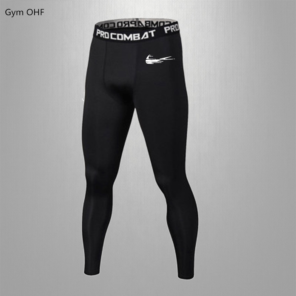 Quần legging GYM OHF màu đen co giãn nhanh khô cho nam tập gym/ thể thao