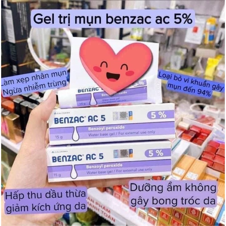 Benzac AC ⚜️CHÍNH HÃNG⚜️ Kem bôi mụn Benzac AC 5%