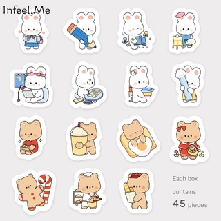 Hộp 45 sticker Infeel.Me họa tiết đáng yêu dùng cho trang trí